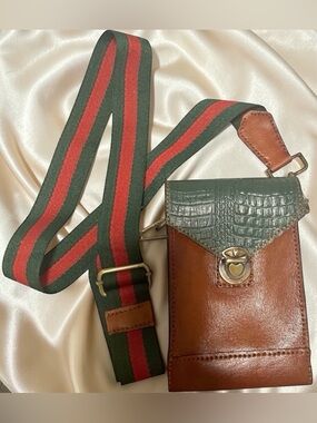 Cowhide Women's Bag New Genuine Leather Women Green Phone Bag Crossbody Bag